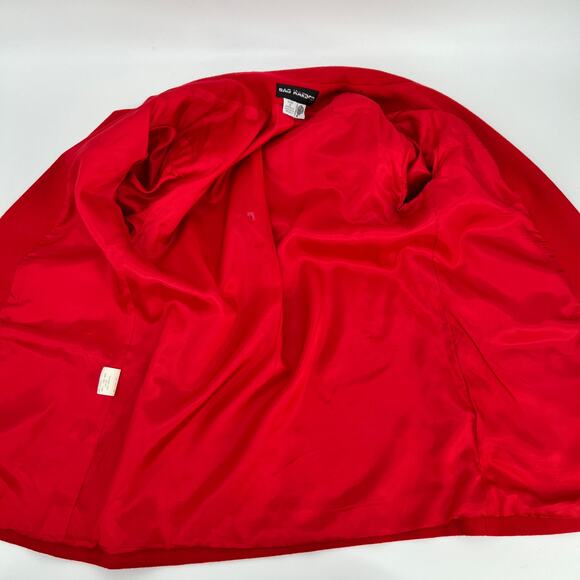 Vtg Sag Harbor Wool Blazer Womens 8 Red One Button Boxy Single Breasted Jacket - Picture 3 of 11